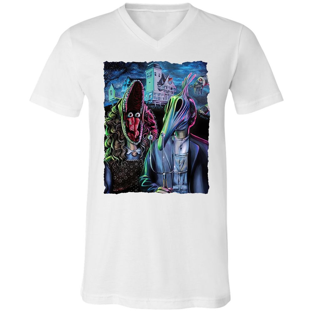 Unisex V-Neck T-Shirt - W5AT9T8Q - White - 5
