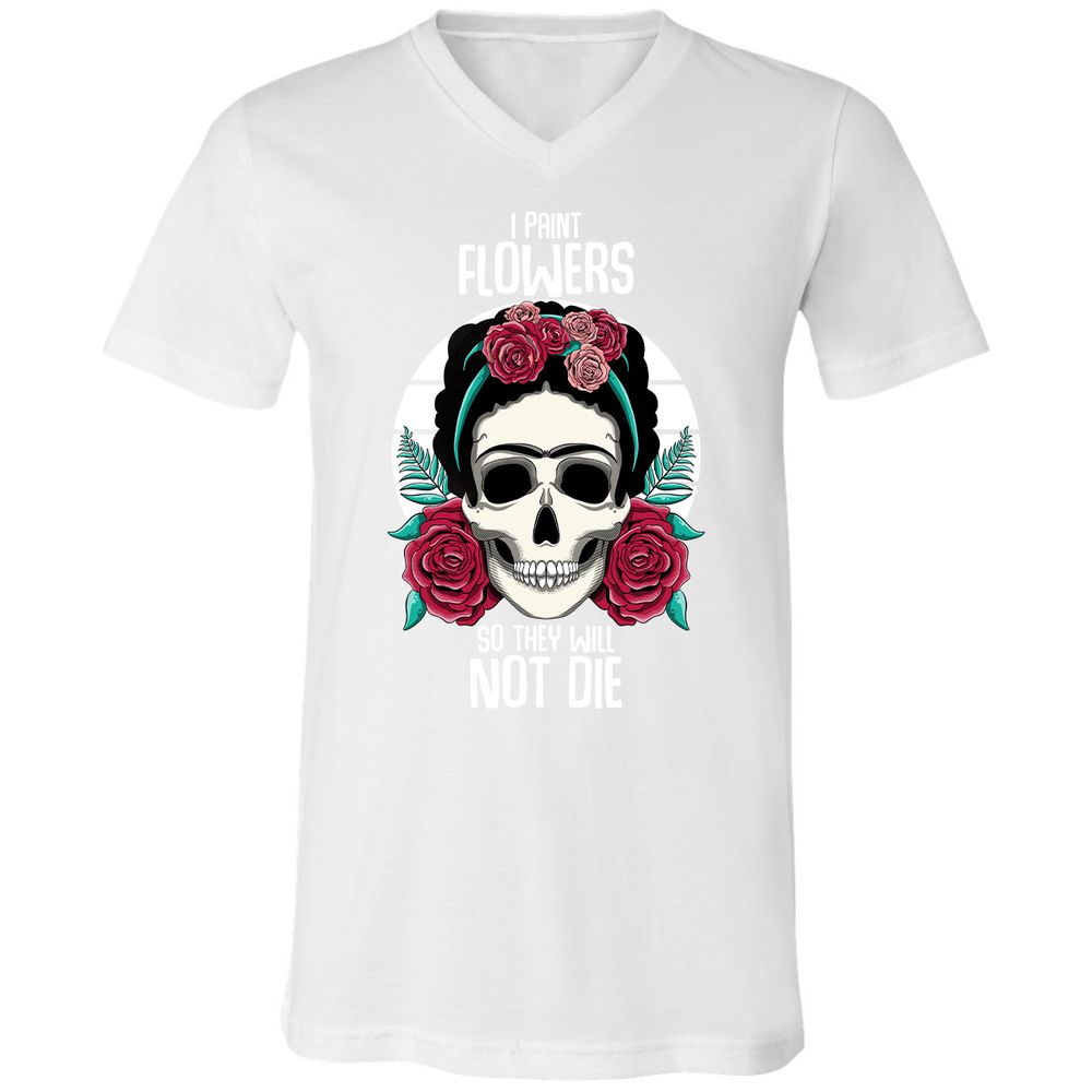 Unisex V-Neck T-Shirt - JXFCFX79 - White - 5