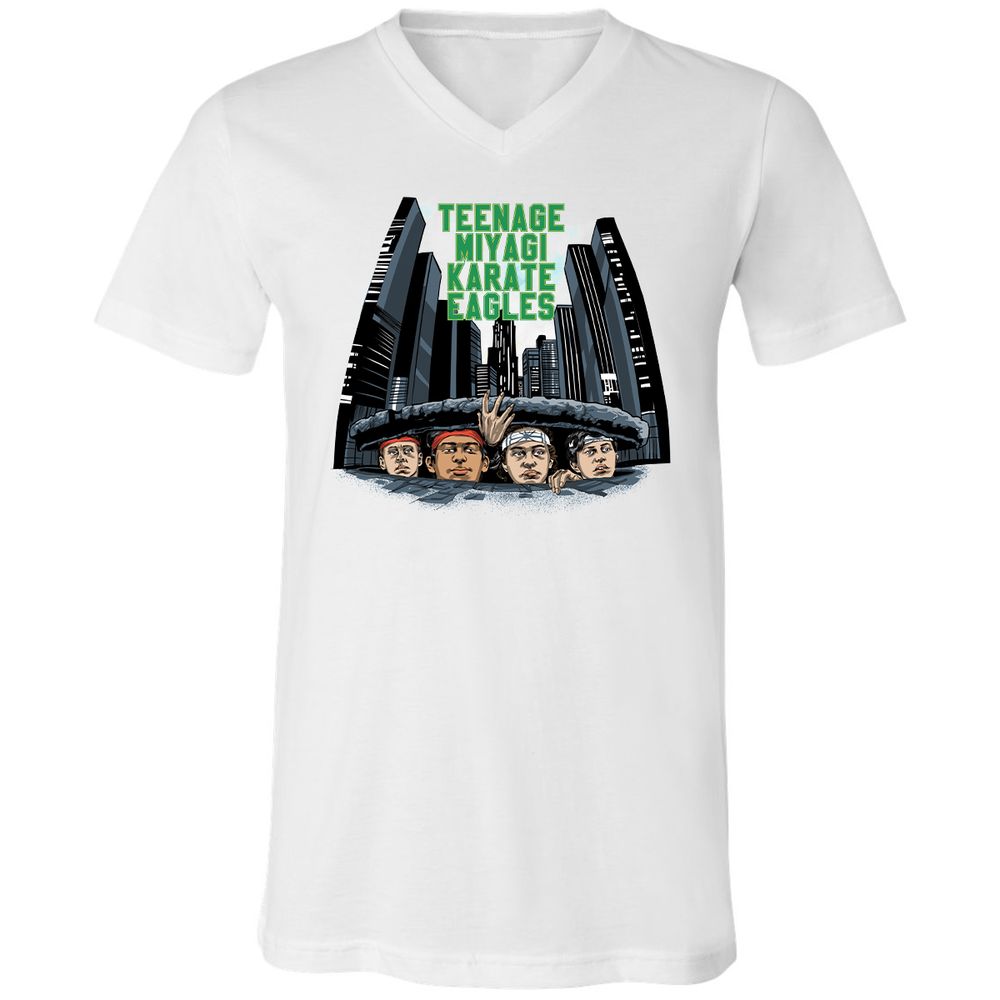 Unisex V-Neck T-Shirt - 5XU6JFTM - White - 5