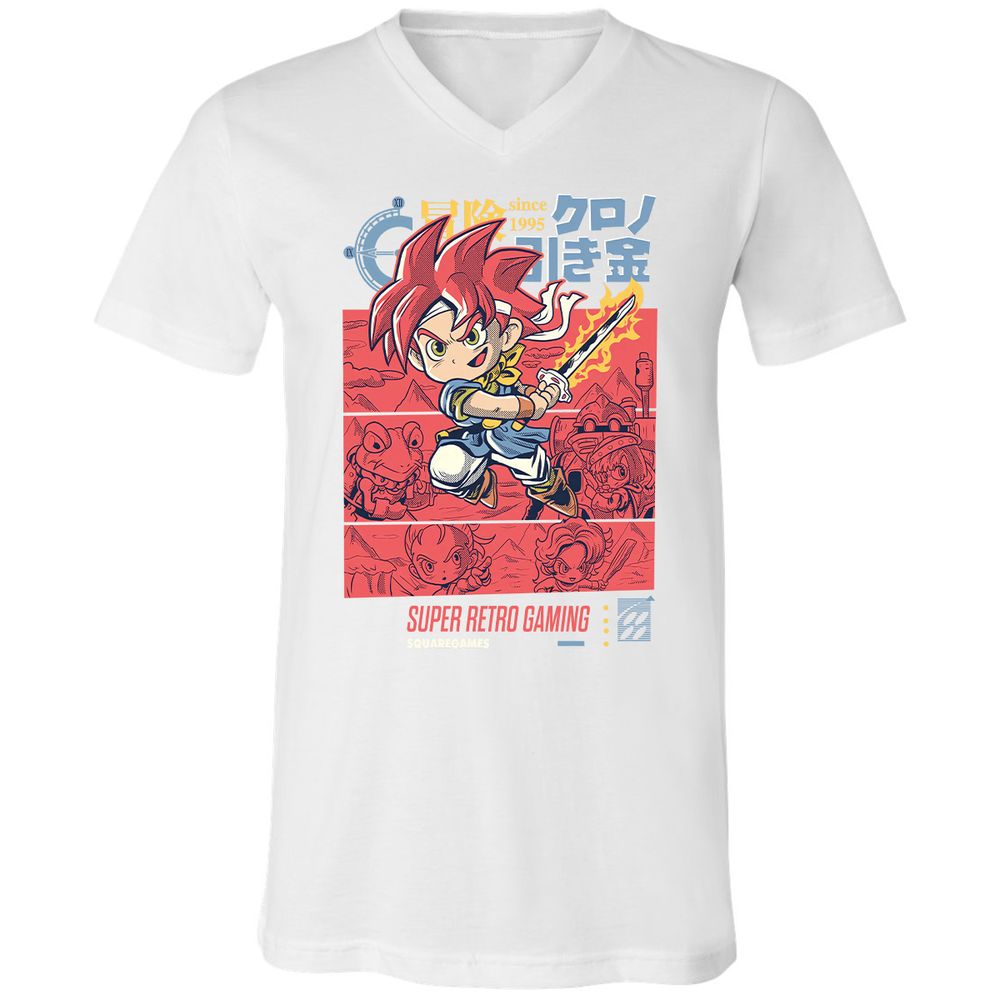 Unisex V-Neck T-Shirt - W85UQ4VY - White - 5