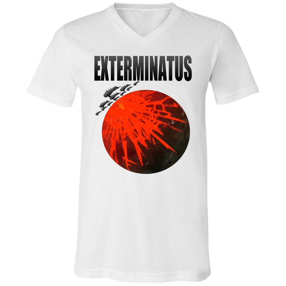 Unisex V-Neck T-Shirt - VJZCKVEC - White - 5