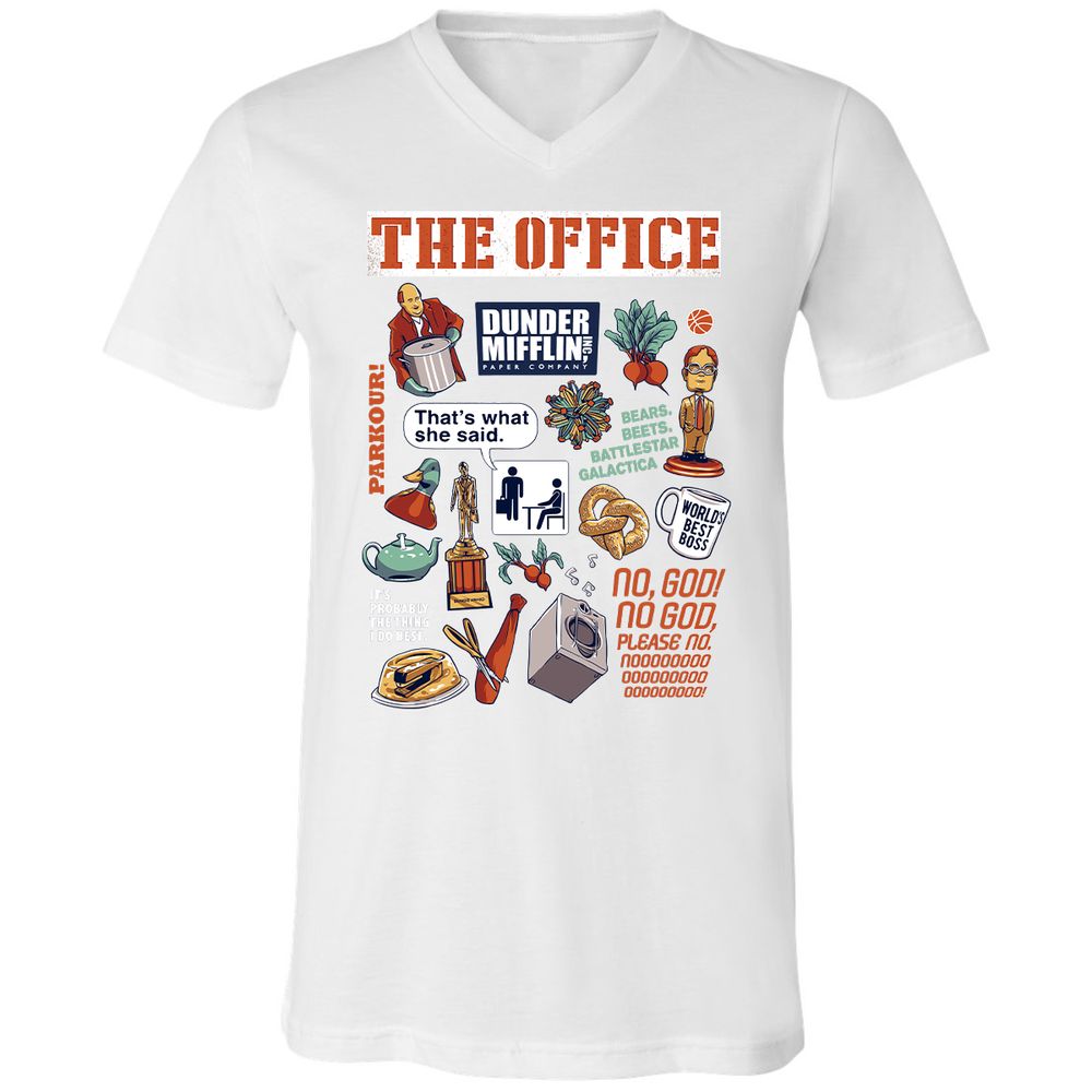 Unisex V-Neck T-Shirt - 3SD8TDVT - White - 5