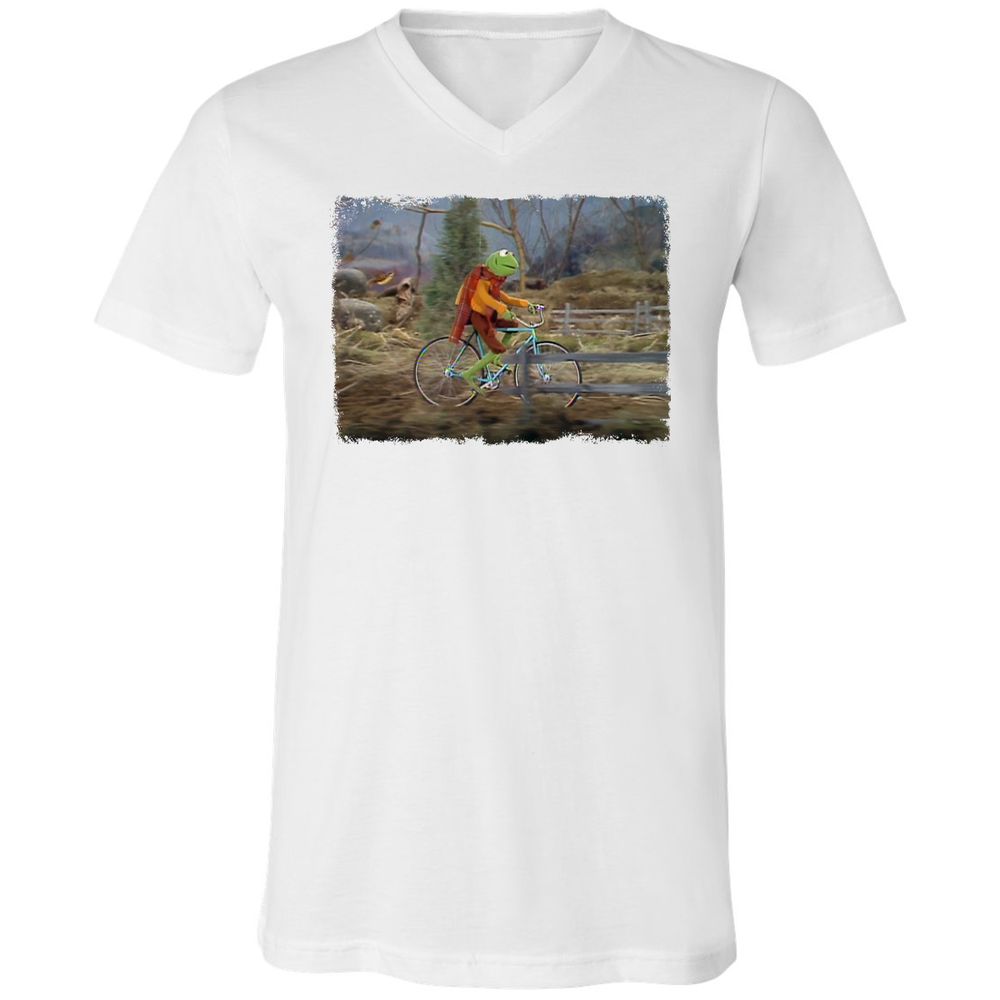 Unisex V-Neck T-Shirt - GNDHAHKS - White - 5
