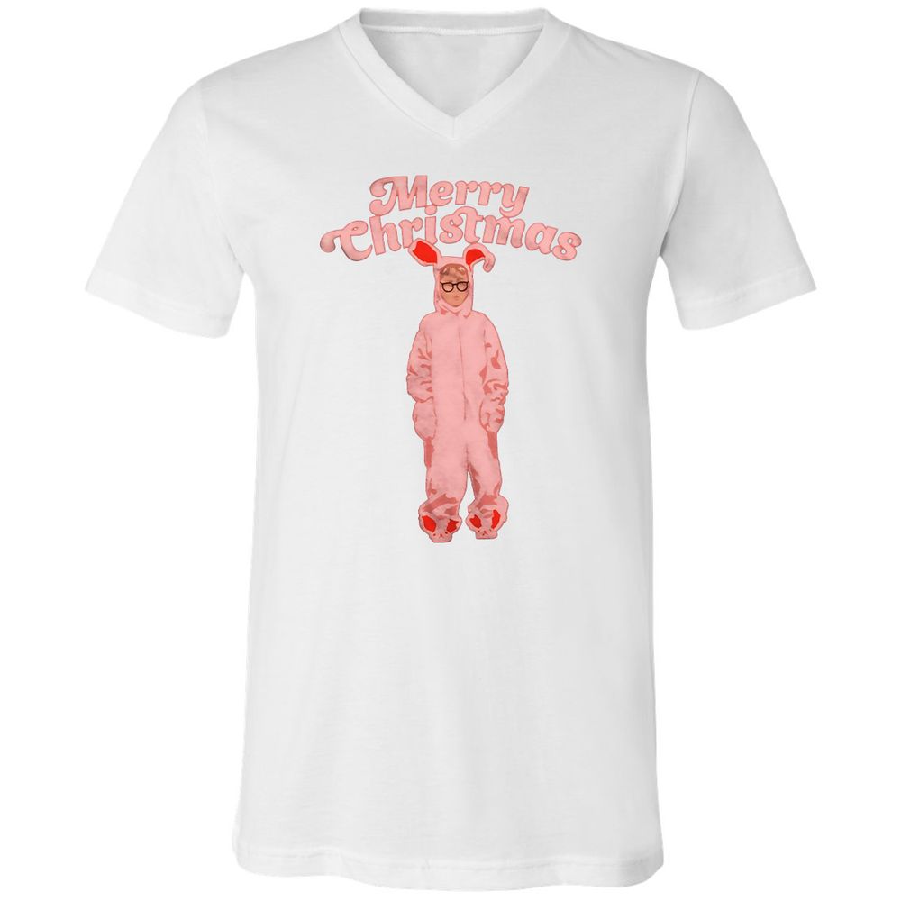 Unisex V-Neck T-Shirt - 14T8G5UM - White - 5