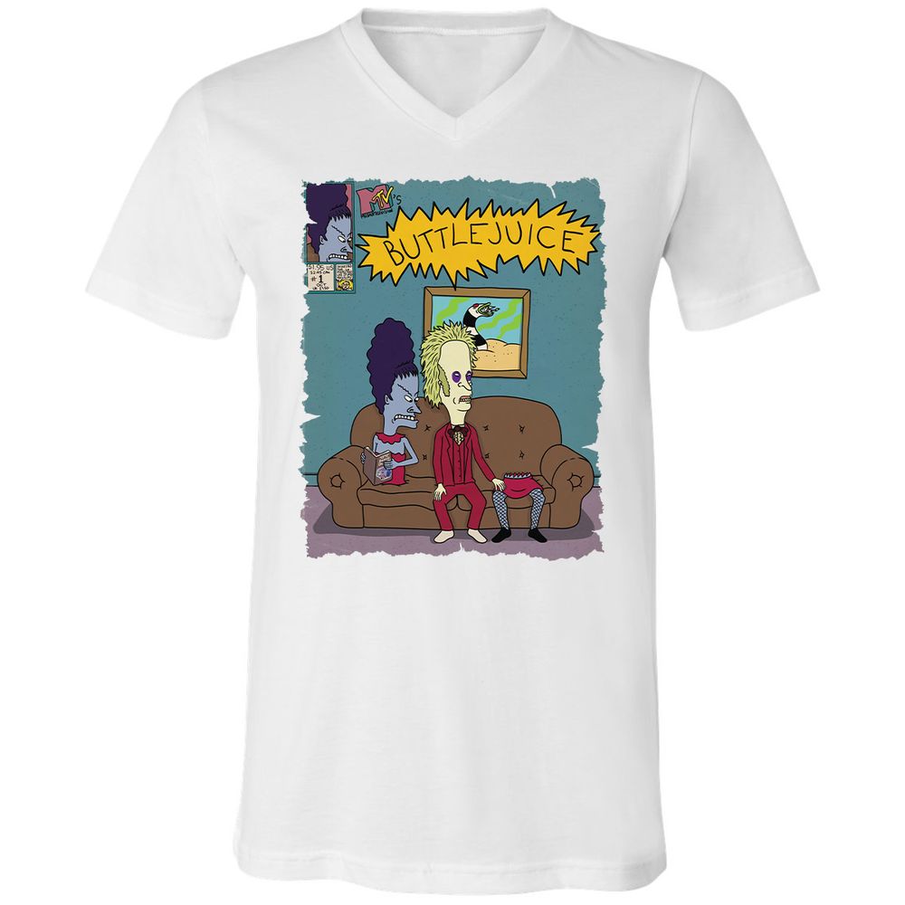 Unisex V-Neck T-Shirt - VS9YVM6L - White - 5