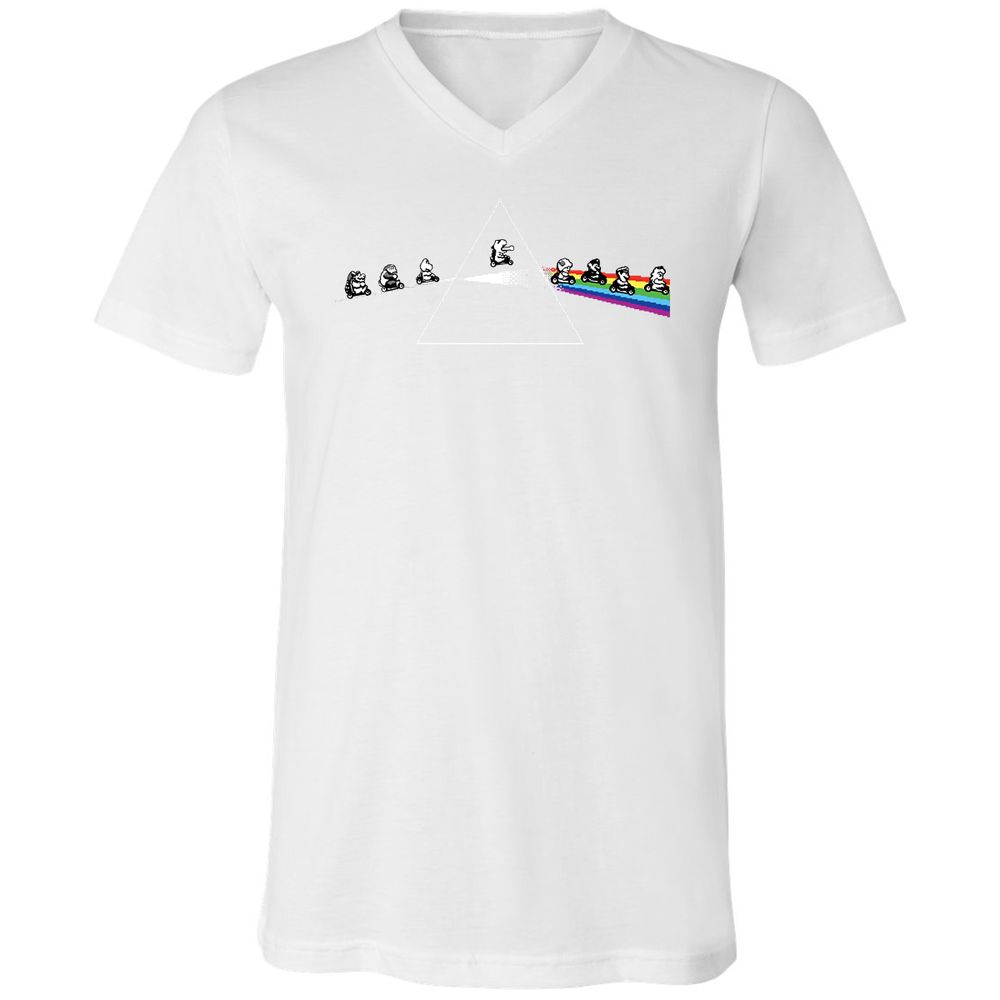 Unisex V-Neck T-Shirt - 6E3X2CED - White - 5