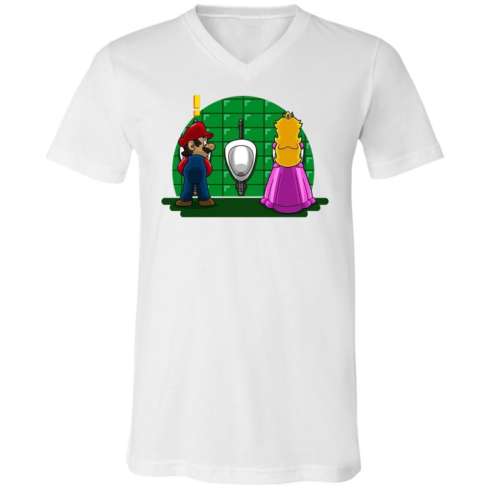 Unisex V-Neck T-Shirt - SSHLUPAG - White - 5