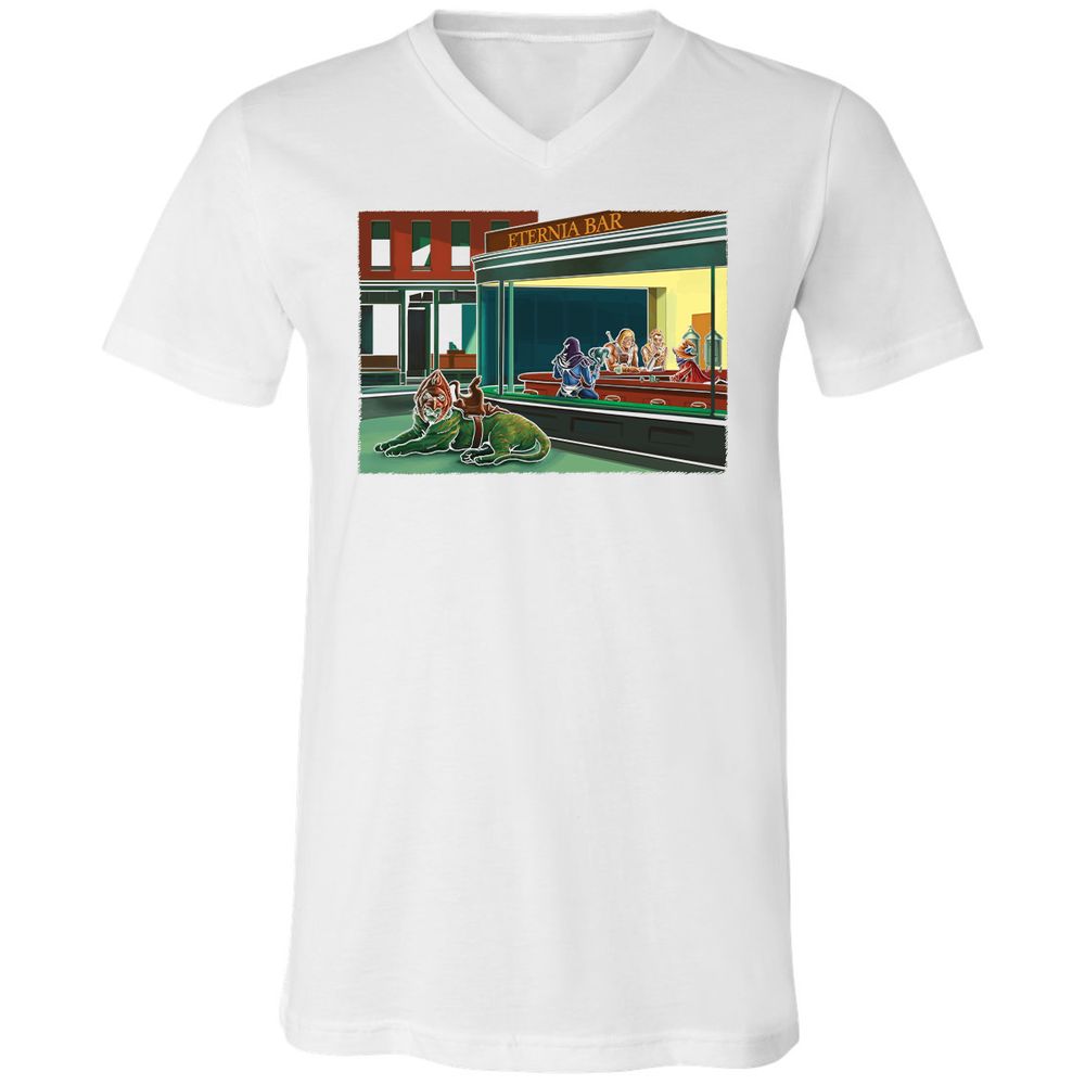 Unisex V-Neck T-Shirt - KGBQQPQS - White - 5