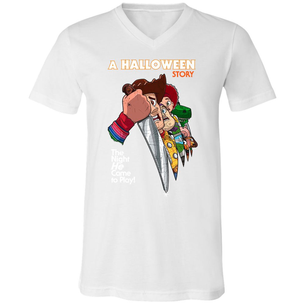 Unisex V-Neck T-Shirt - Q8ZWRSSV - White - 5