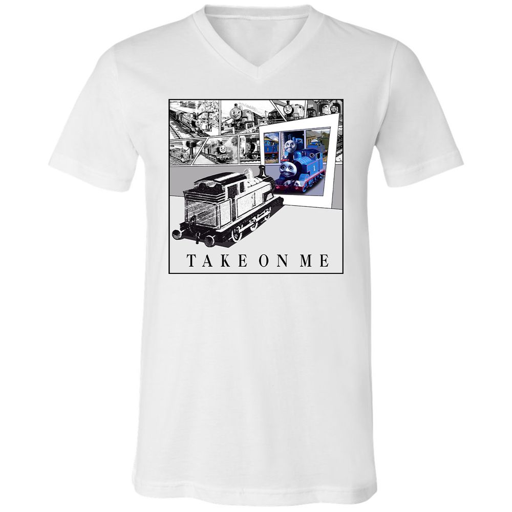 Unisex V-Neck T-Shirt - Q46QBWVE - White - 5