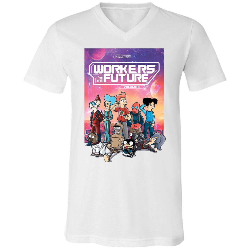 Unisex V-Neck T-Shirt - RUT7Q3LP - White - 5