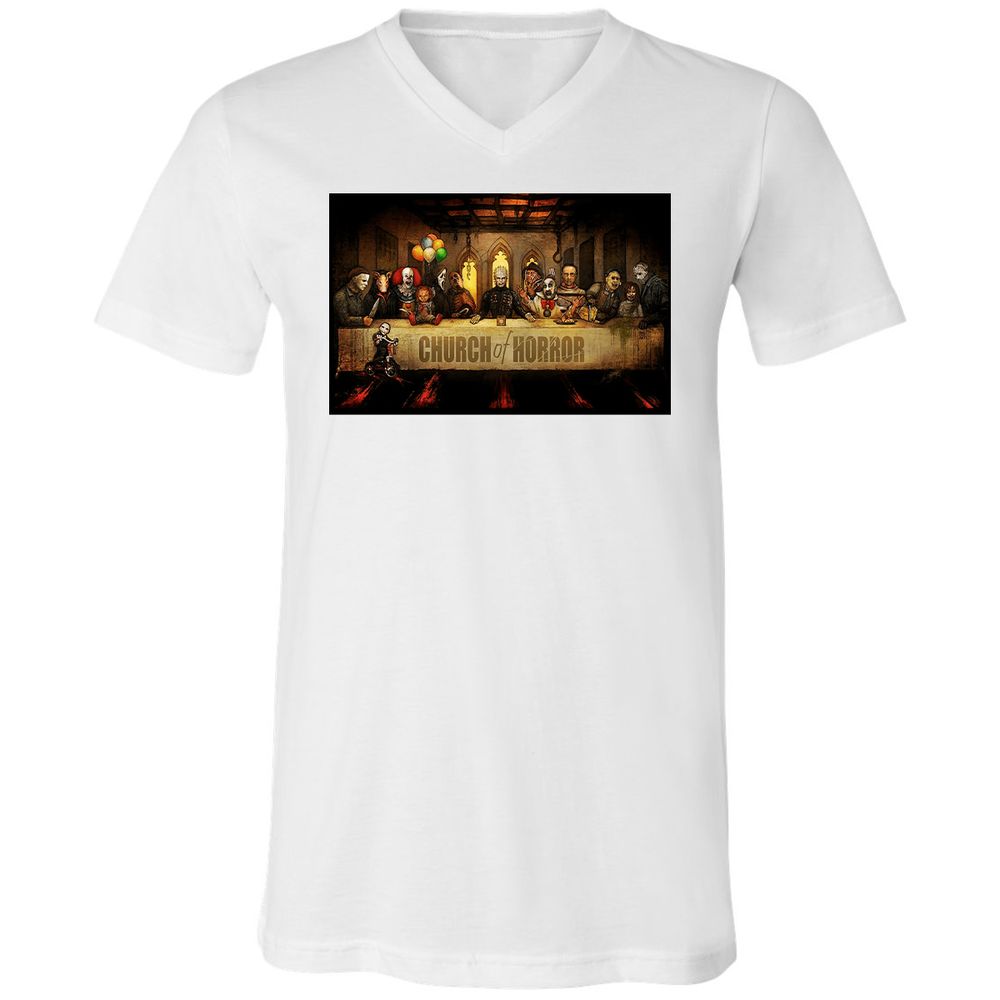 Unisex V-Neck T-Shirt - C2L6UWV1 - White - 5