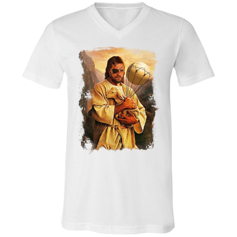 Unisex V-Neck T-Shirt - AM89FL92 - White - 5