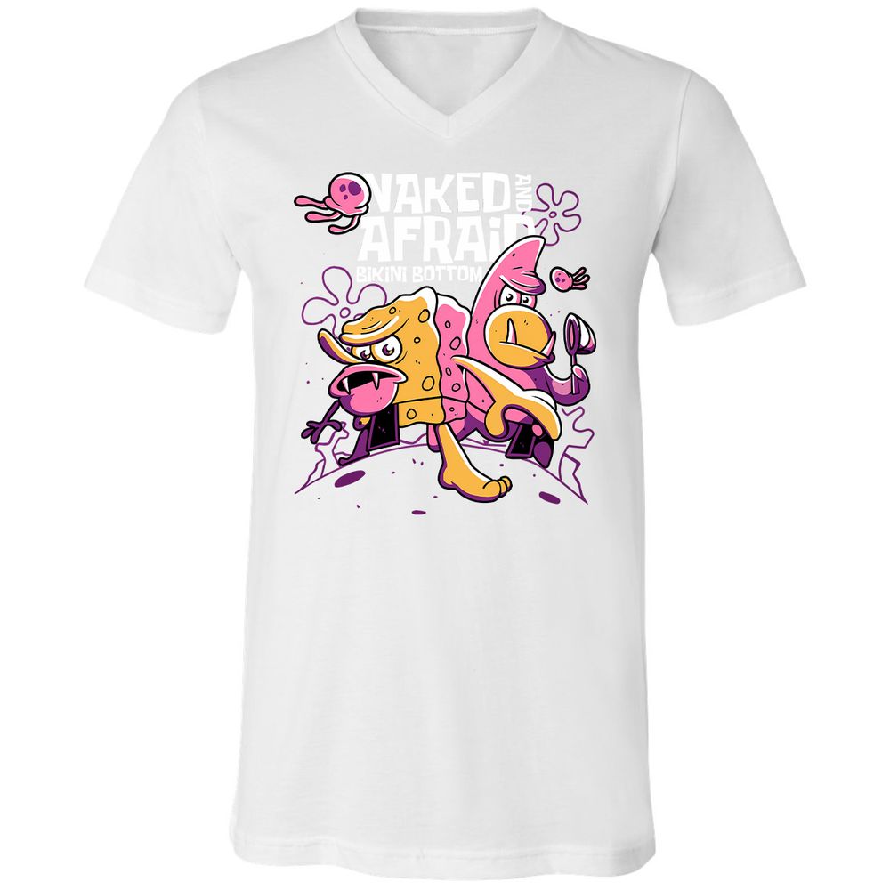 Unisex V-Neck T-Shirt - UNT6NFRV - White - 5