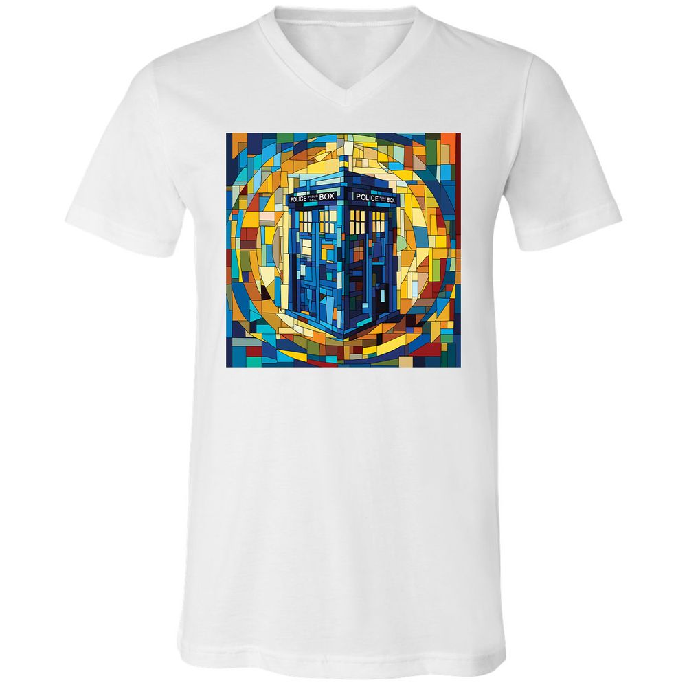 Unisex V-Neck T-Shirt - QHLQKJXY - White - 5