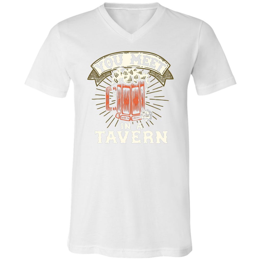 Unisex V-Neck T-Shirt - 8H1WBFBS - White - 5