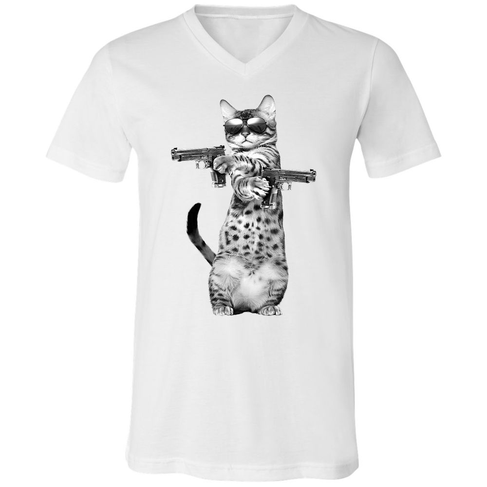 Unisex V-Neck T-Shirt - Q25L79X5 - White - 5