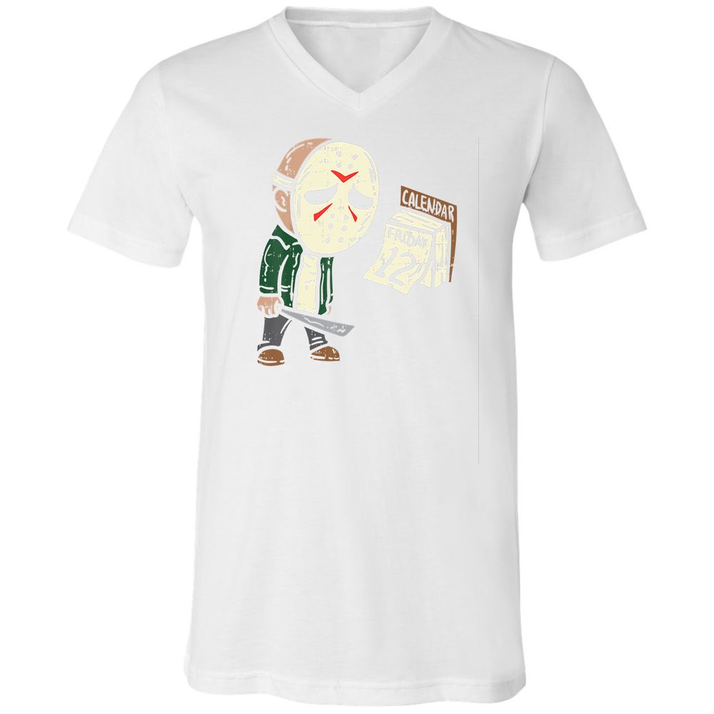 Unisex V-Neck T-Shirt - W1U9XN6D - White - 5