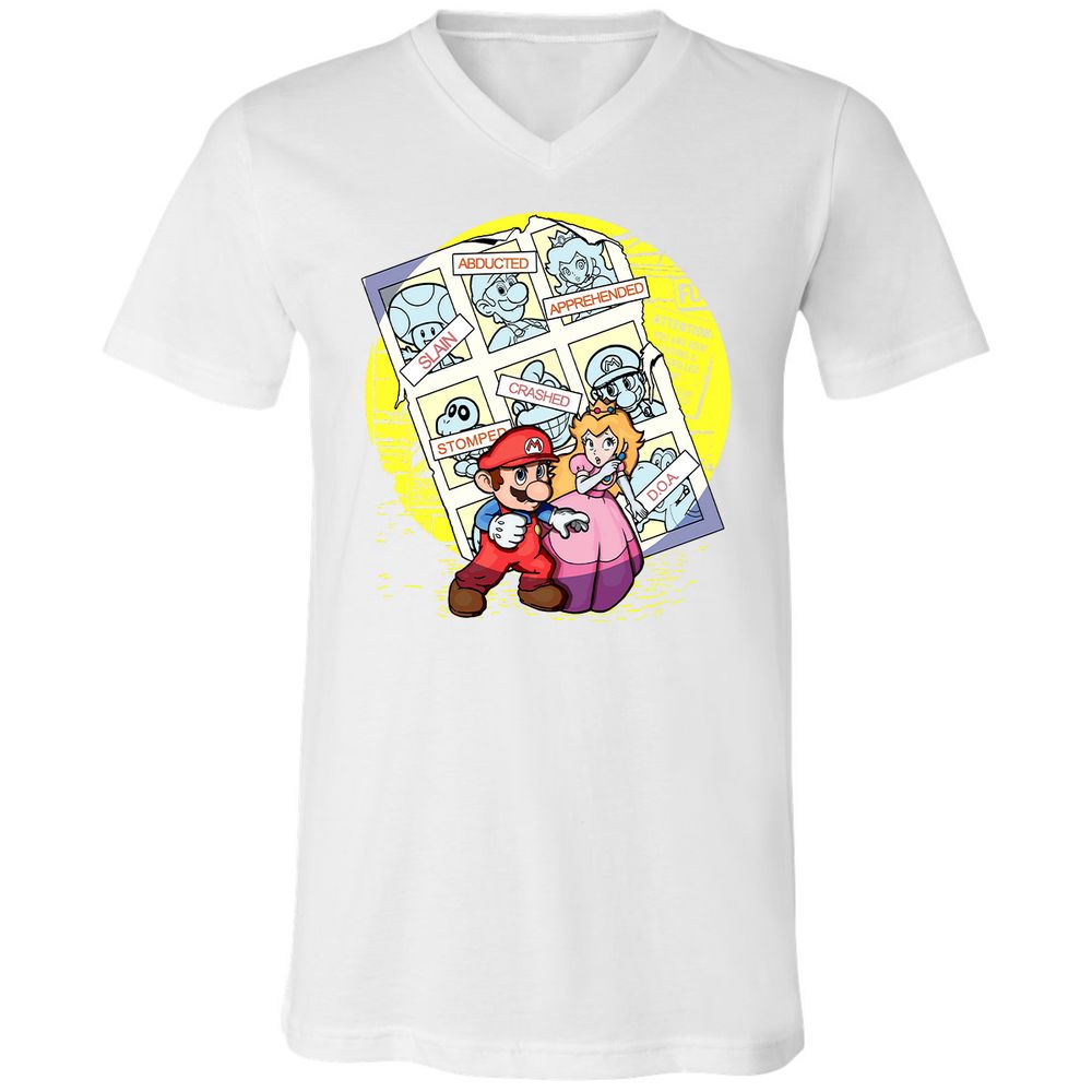 Unisex V-Neck T-Shirt - 6A8GYGWW - White - 5