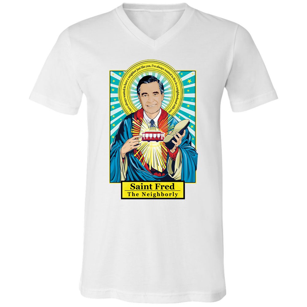 Unisex V-Neck T-Shirt - LCTVDF6Y - White - 5