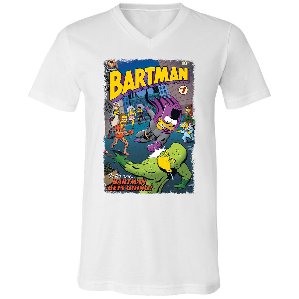 Unisex V-Neck T-Shirt - TBCQZPBR - White - 5