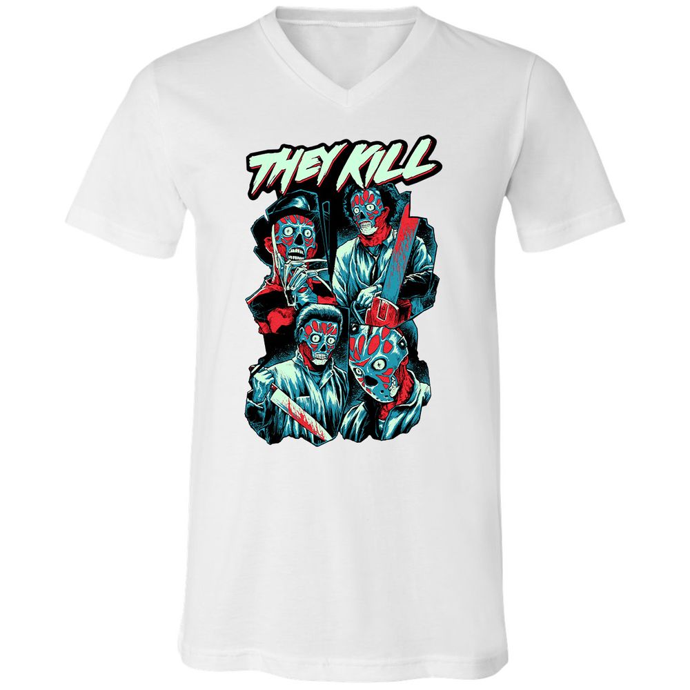 Unisex V-Neck T-Shirt - 4CUXCPYF - White - 5