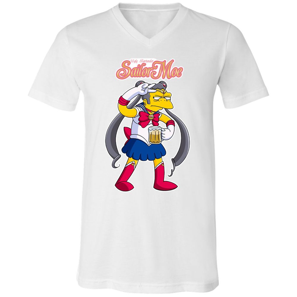 Unisex V-Neck T-Shirt - RP5NB6MK - White - 5