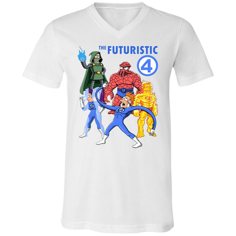 Unisex V-Neck T-Shirt - RVLHGJ8G - White - 5