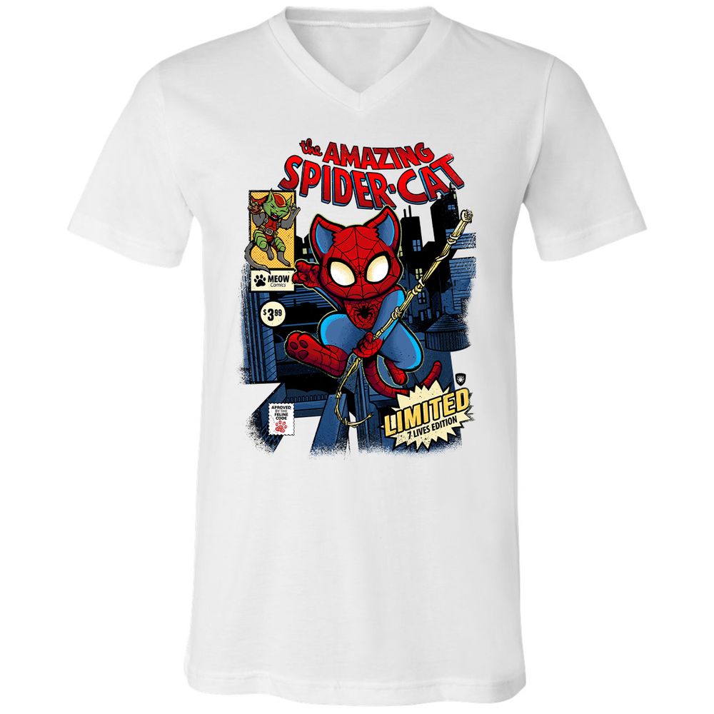 Unisex V-Neck T-Shirt - QFDE9UU7 - White - 5