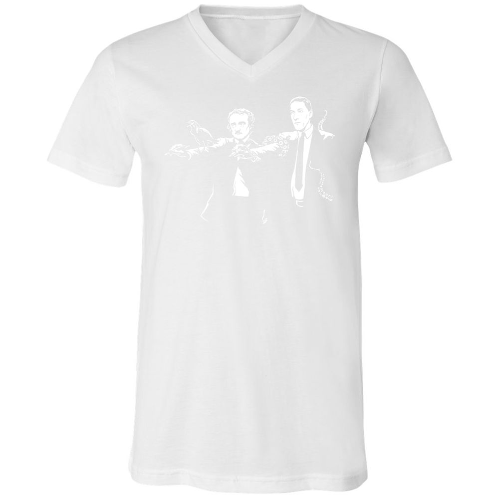Unisex V-Neck T-Shirt - FSHCEVVY - White - 5