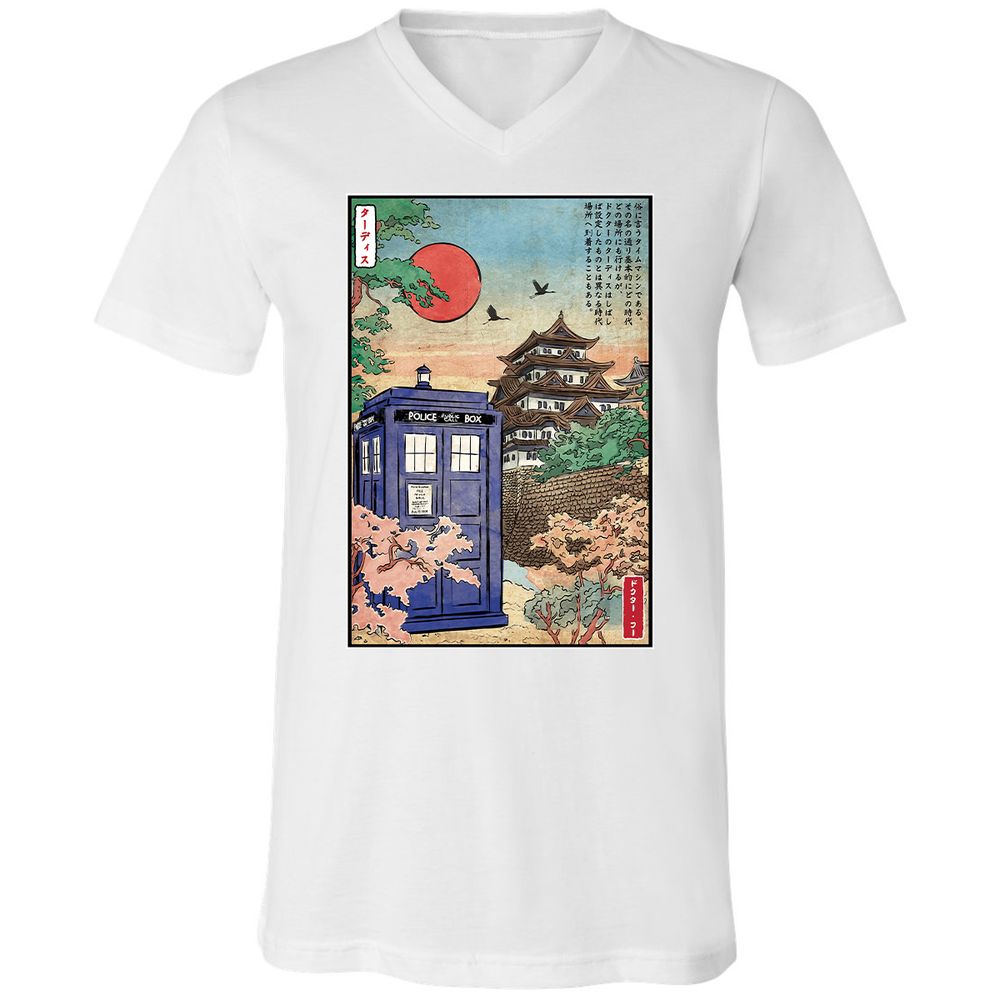 Unisex V-Neck T-Shirt - BHCUCQKV - White - 5