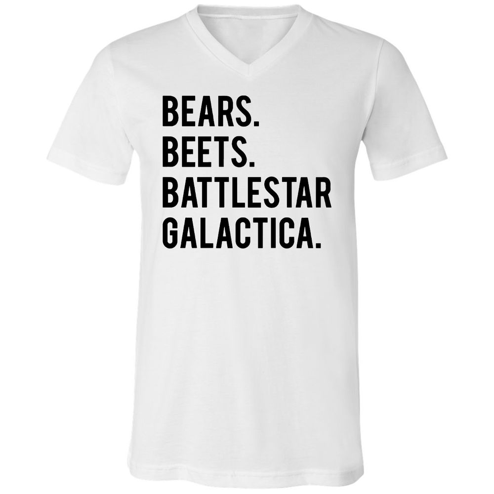 Unisex V-Neck T-Shirt - V7HFS8ZH - White - 5