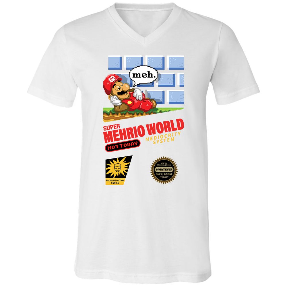 Unisex V-Neck T-Shirt - AXQLR876 - White - 5
