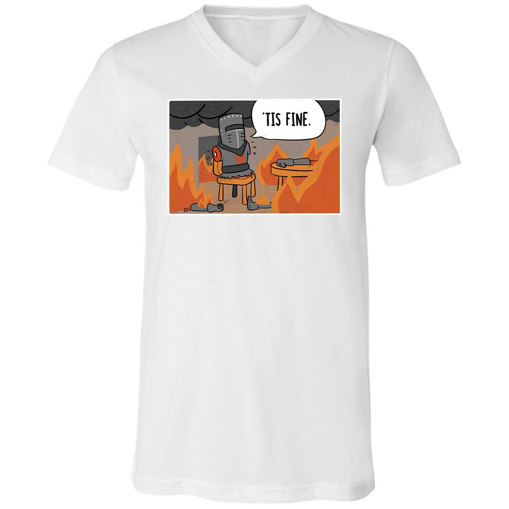 Unisex V-Neck T-Shirt - NXZFQQ8L - White - 5