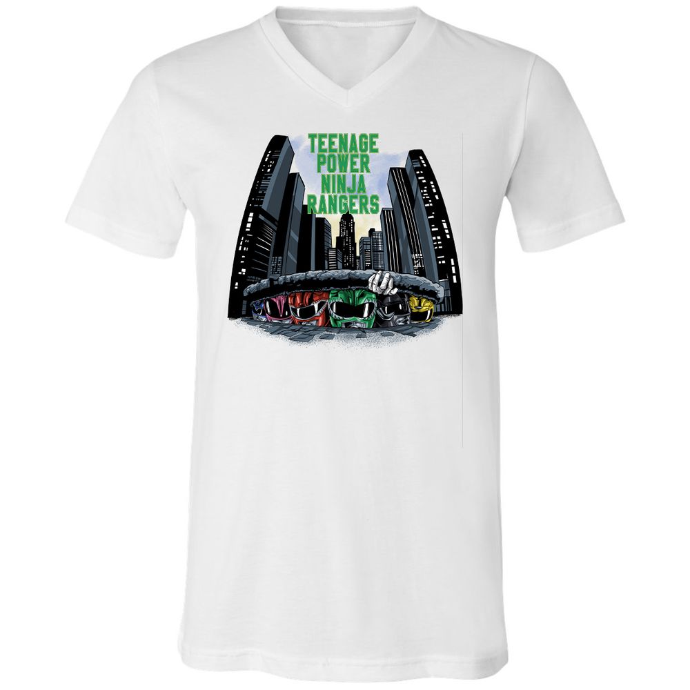 Unisex V-Neck T-Shirt - JHF82JBQ - White - 5