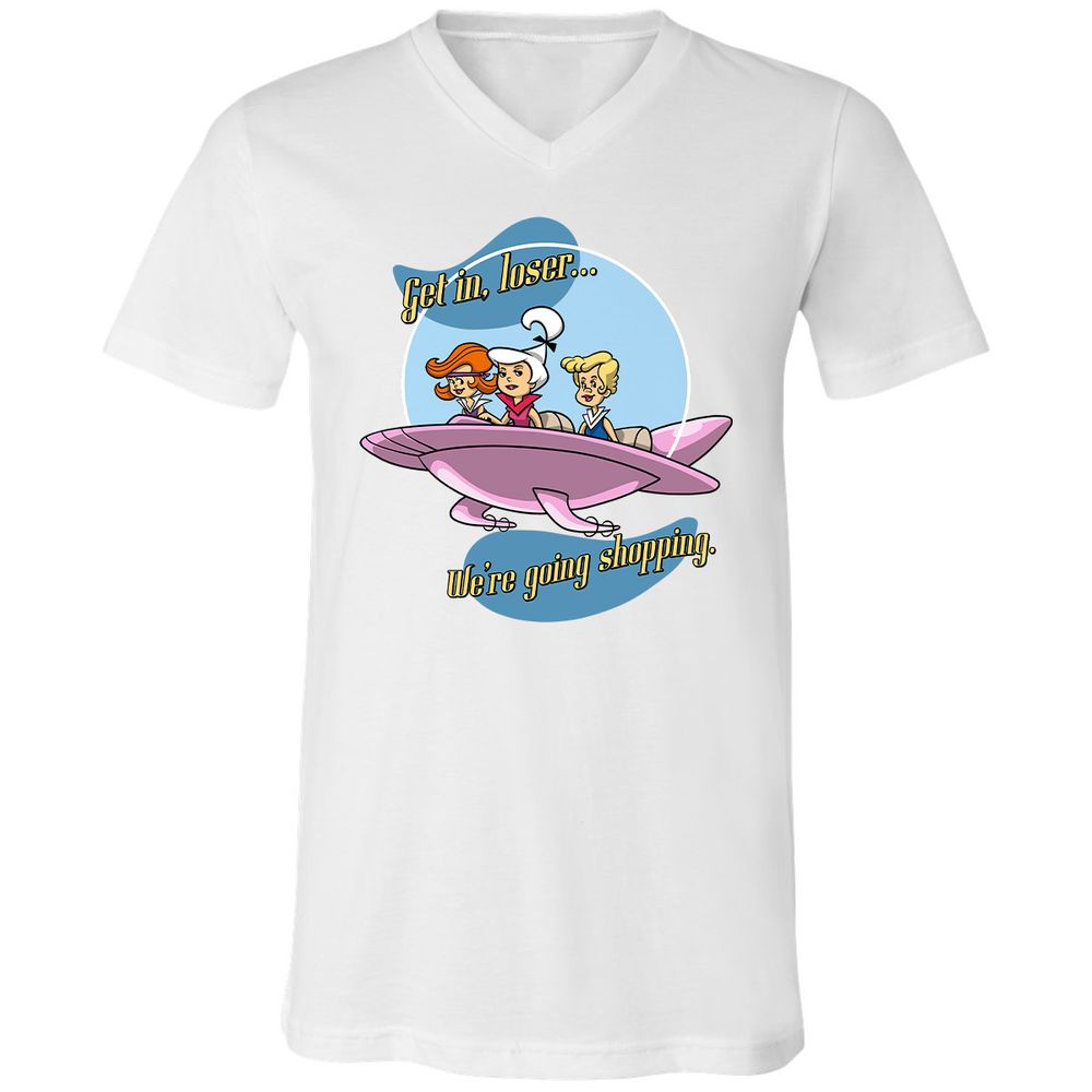 Unisex V-Neck T-Shirt - QCKP9HXC - White - 5