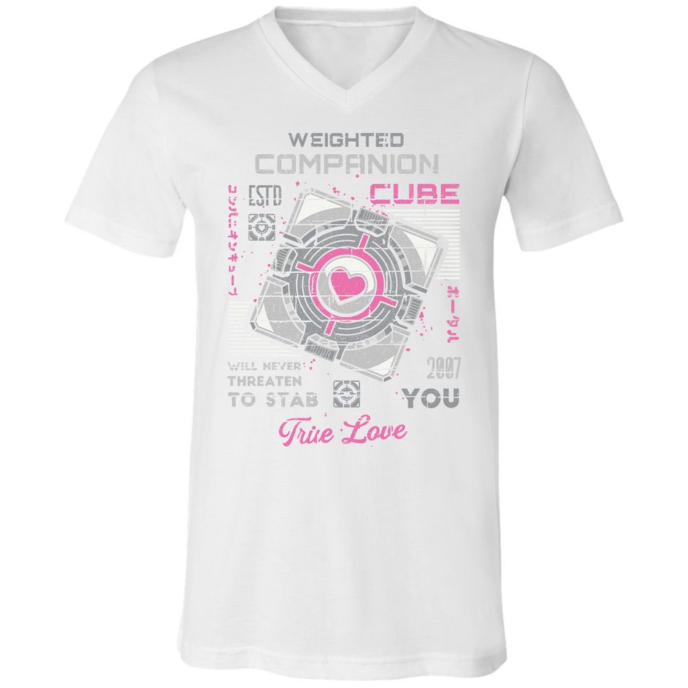 Unisex V-Neck T-Shirt - 7APW6XUH - White - 5