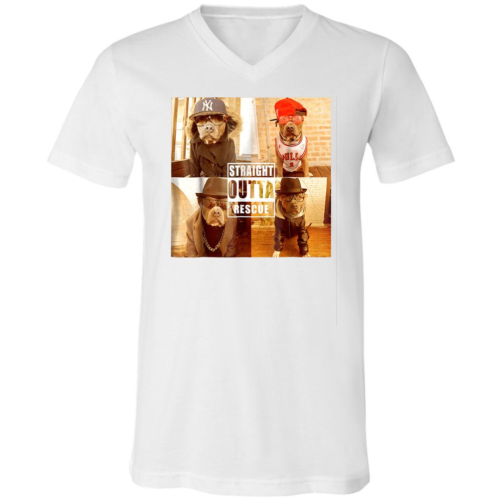 Unisex V-Neck T-Shirt - PYQ6PKWF - White - 5