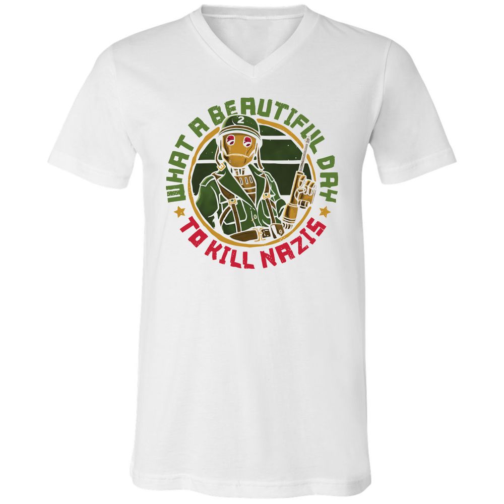 Unisex V-Neck T-Shirt - NLVTLZD2 - White - 5
