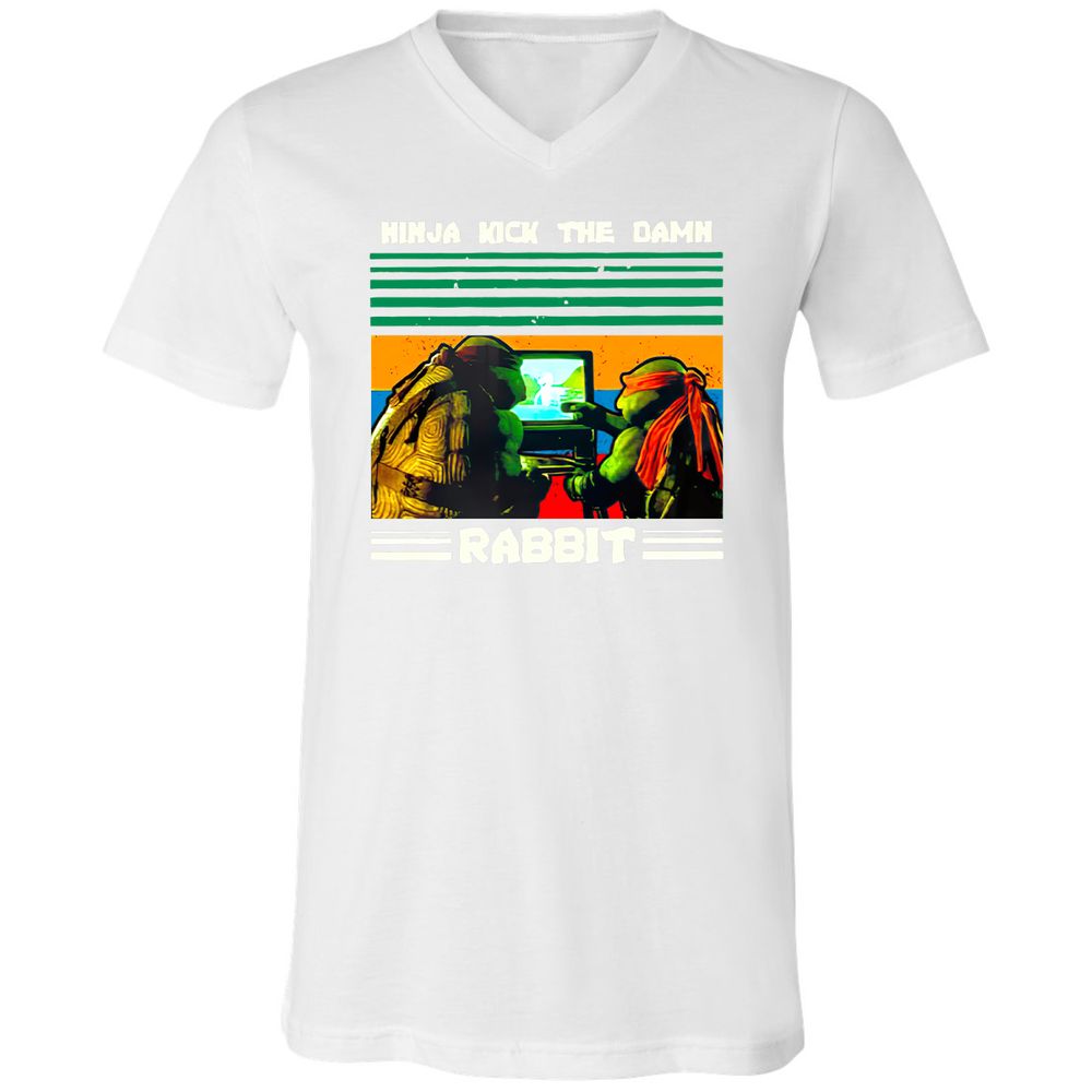 Unisex V-Neck T-Shirt - YAV7NQNL - White - 5