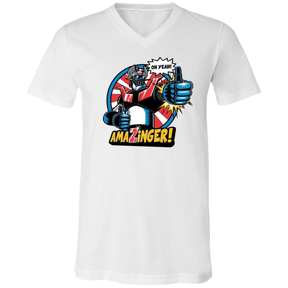Unisex V-Neck T-Shirt - FELA2ZEM - White - 5