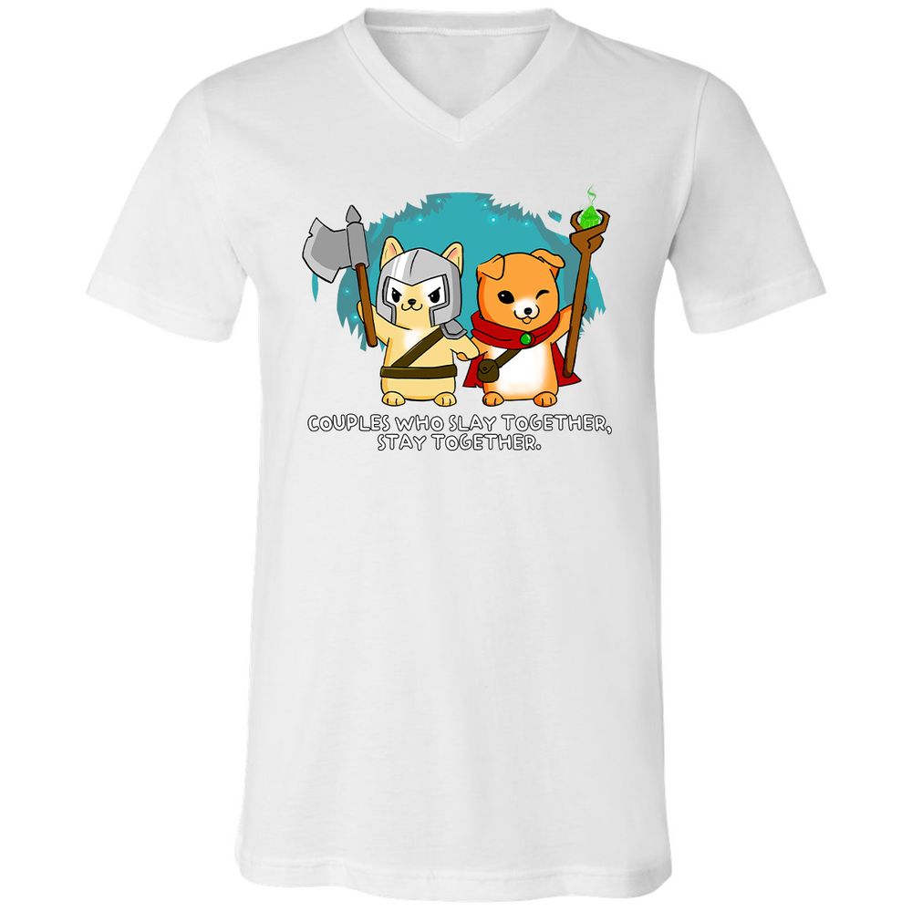 Unisex V-Neck T-Shirt - HP52UDY1 - White - 5