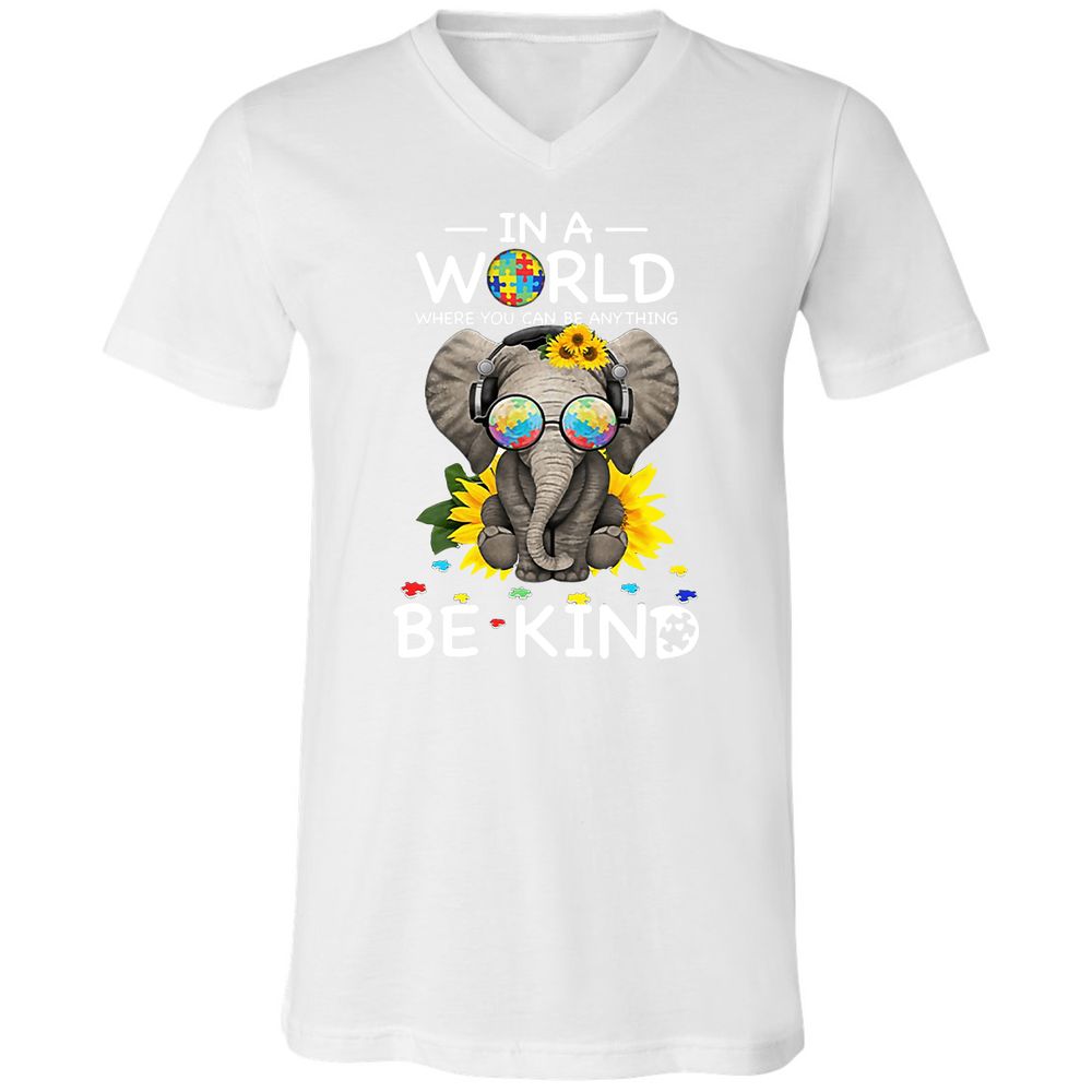 Unisex V-Neck T-Shirt - G77U5664 - White - 5