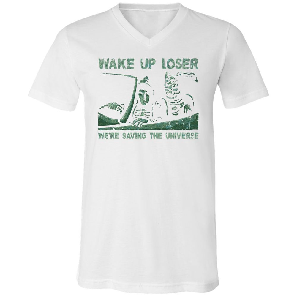 Unisex V-Neck T-Shirt - BUMP5UDE - White - 5