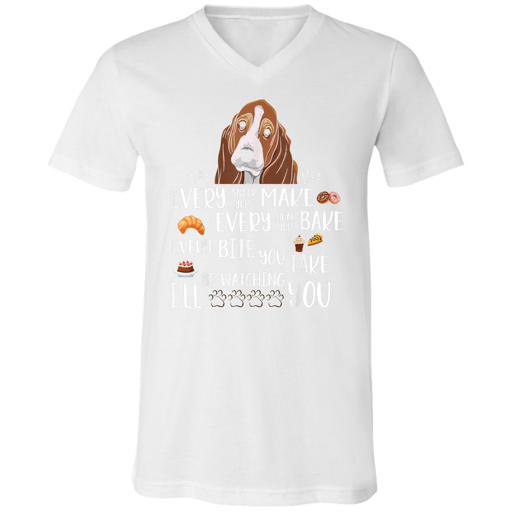 Unisex V-Neck T-Shirt - D66MJU5H - White - 5