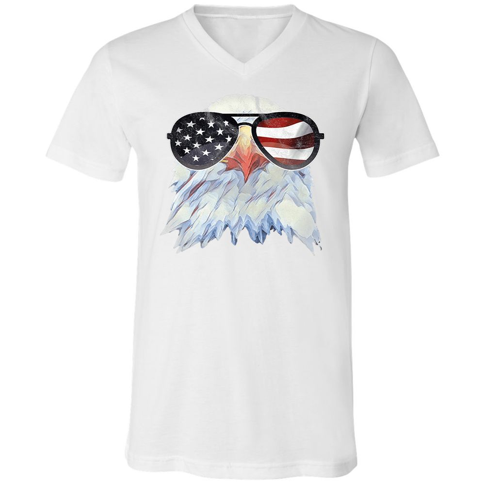 Unisex V-Neck T-Shirt - 2RLNRDUQ - White - 5
