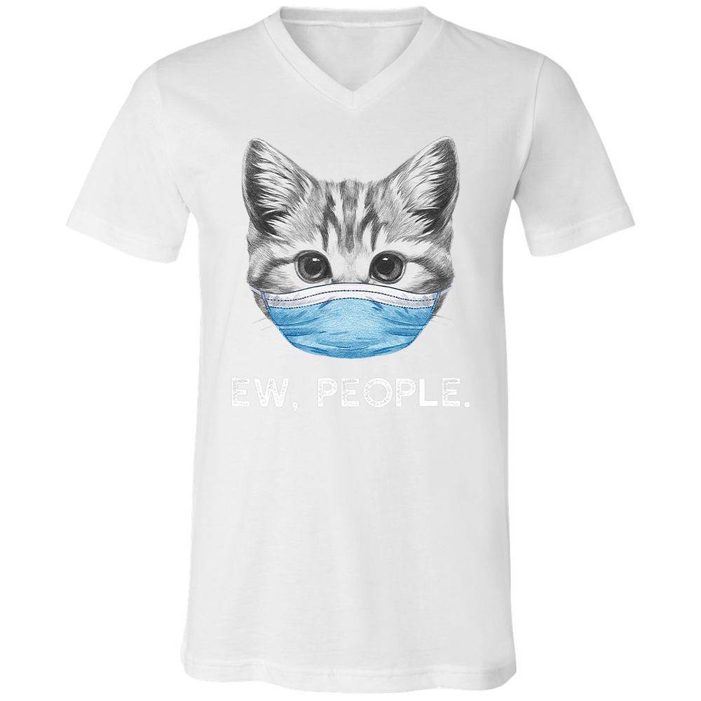 Unisex V-Neck T-Shirt - MF5K4QQH - White - 5