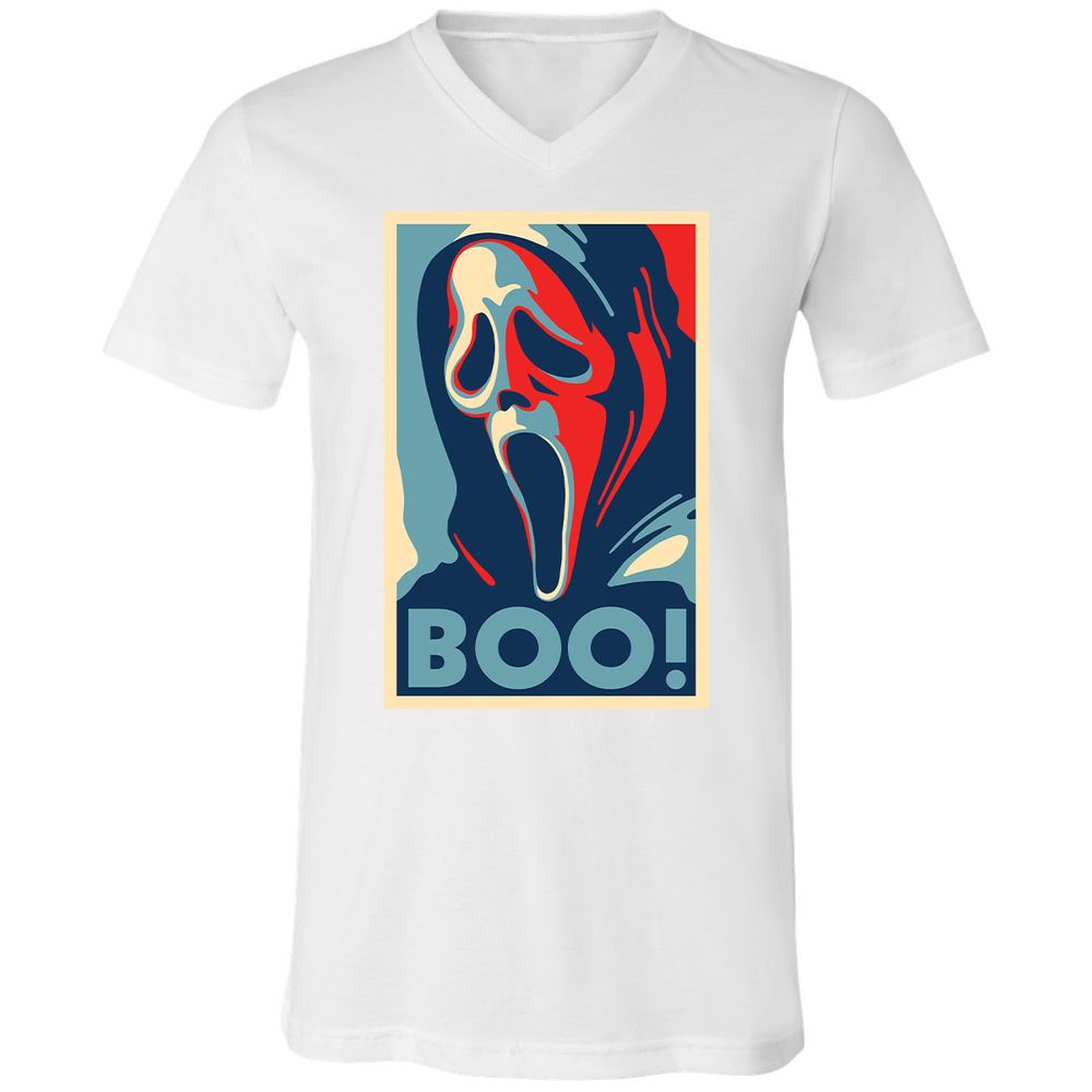 Unisex V-Neck T-Shirt - YQVFYHBH - White - 5