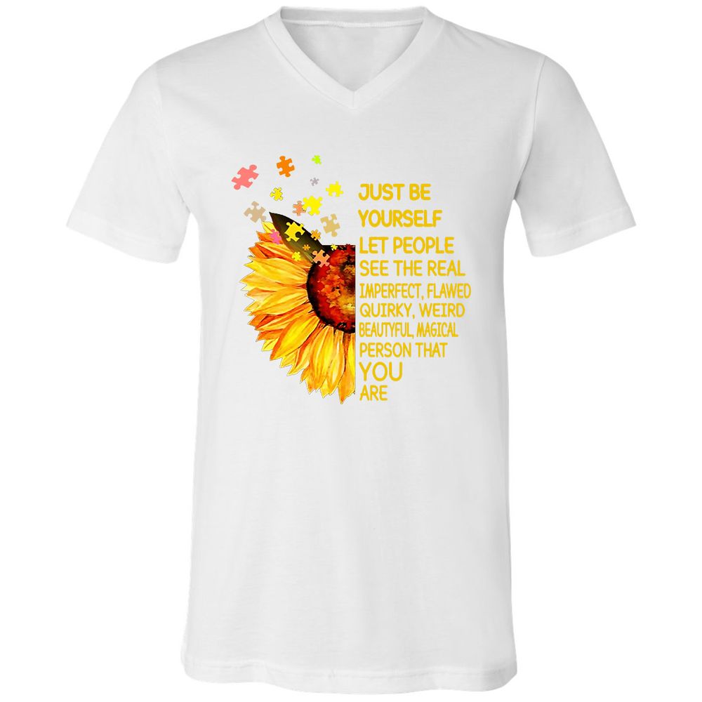 Unisex V-Neck T-Shirt - MM3Y337K - White - 5