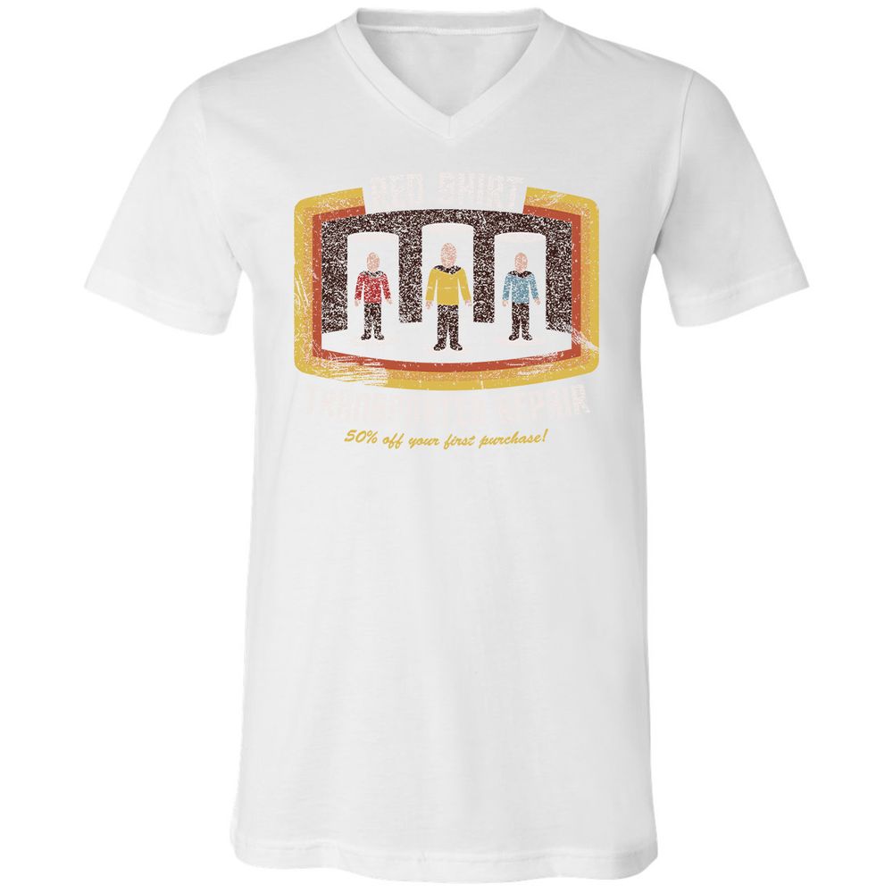 Unisex V-Neck T-Shirt - RNLZ6SKF - White - 5